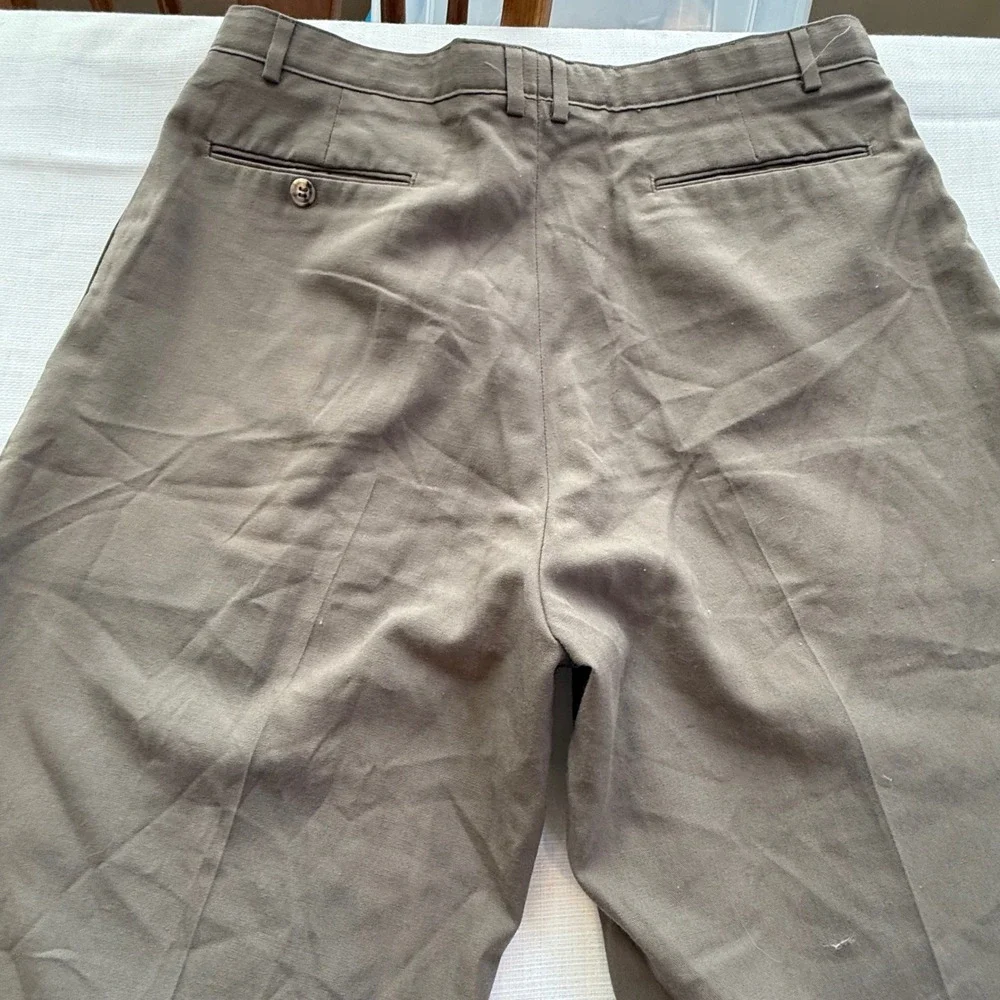Vintage Gallery Soft Wear Brown Wide Leg Dress Pants High Rise Made in USA 34x34